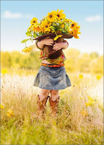 Avanti Press Girl Holds Hat with Flowers Mother's Day Card