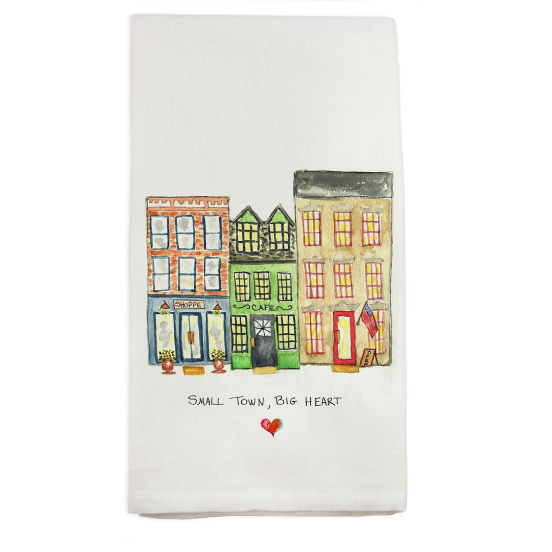 French Graffiti Dish Towel - Small Town Big Heart w/Madison