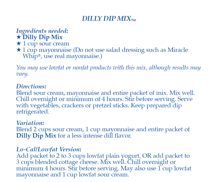 Country Home Creations Dilly Dip Mix