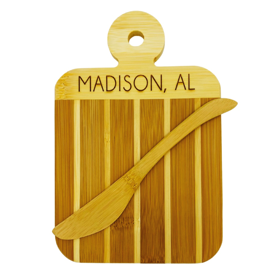 Totally Bamboo Paddle Serving & Cutting Board w/Spreader Knife - Madison