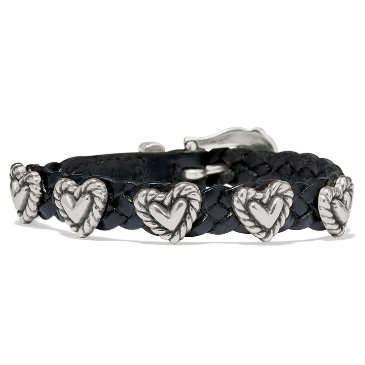 Brighton Roped Heart Braid Bandit Bracelet - Black