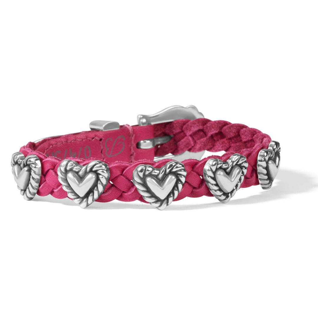 Brighton Roped Heart Braid Bandit Bracelet - Pink