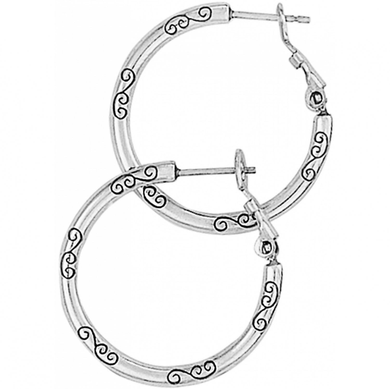 Brighton Small Hoop Charm Post Earrings Silver