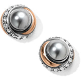 Brighton Neptune's Rings Gray Pearl Button Earrings