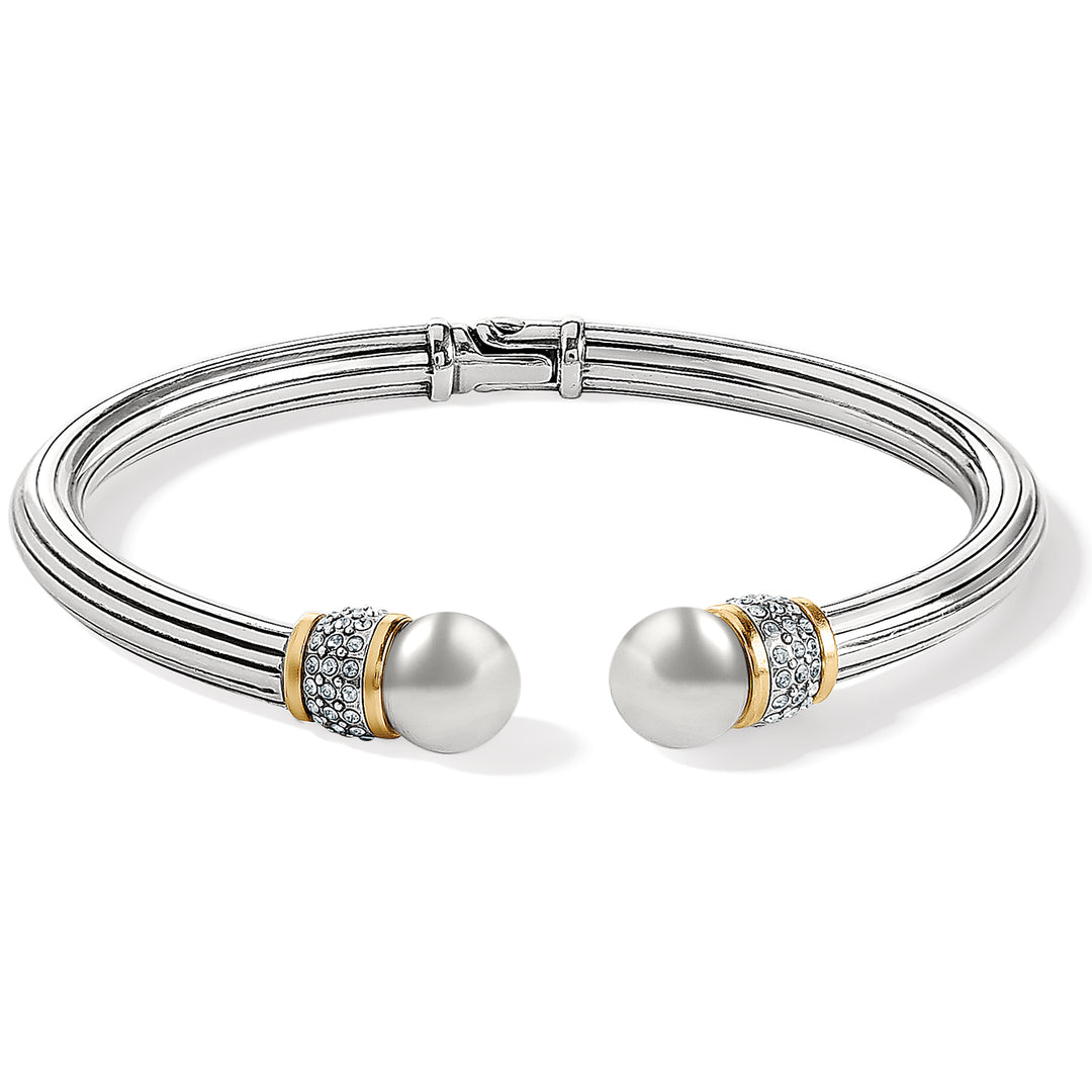 Brighton Meridian Open Hinged Bangle -  Silver/Gold