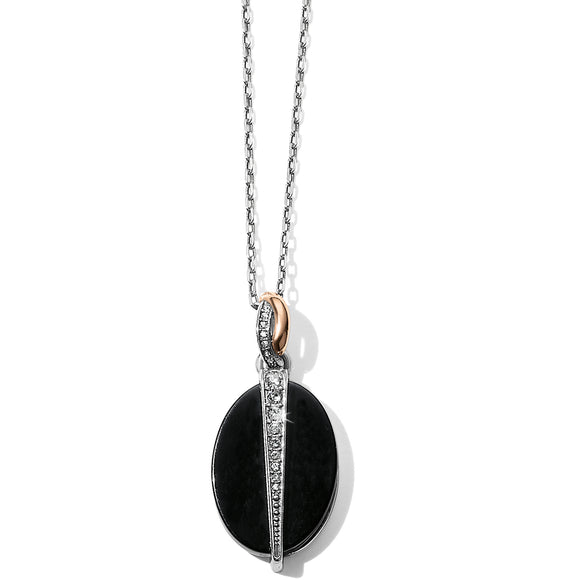 Brighton Neptune's Rings Oval Black Agate Reversible Necklace