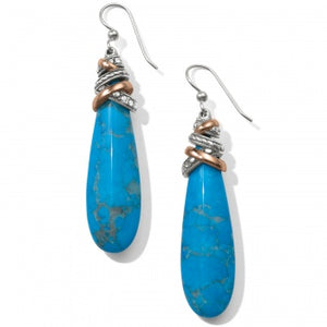 Brighton Neptune's Rings Pyramid Turquoise French Wire Earrings