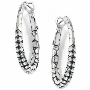 Brighton Pebble Pave Oval Hoop Earrings
