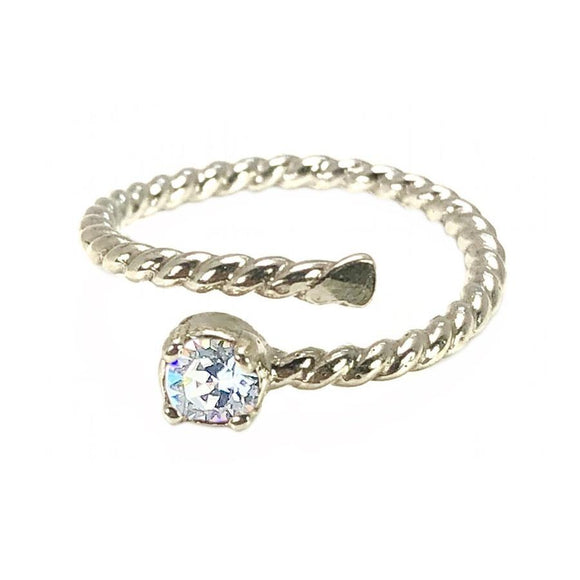 Earth Grace Apr-Diamond Stackable Wrap Ring