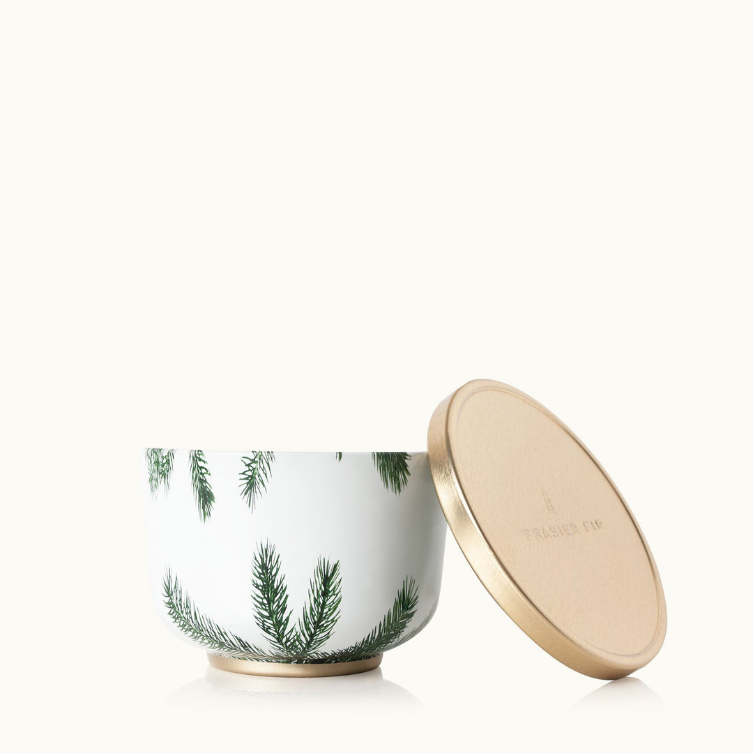 Thymes Poured Candle Tin, Gold Lid - Frasier Fir 6.5 oz net wt / 185 g