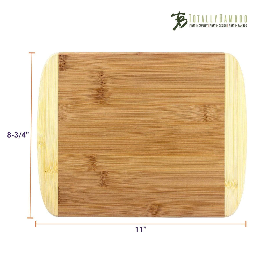 Totally Bamboo Two-Tone Cutting Board with Cheese Tools